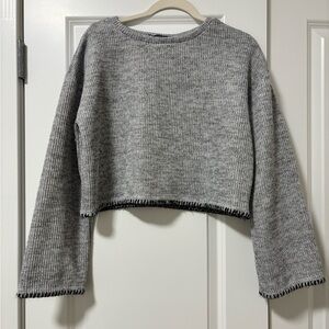 Zara Heather Gray Women's Crew Neck Sweater